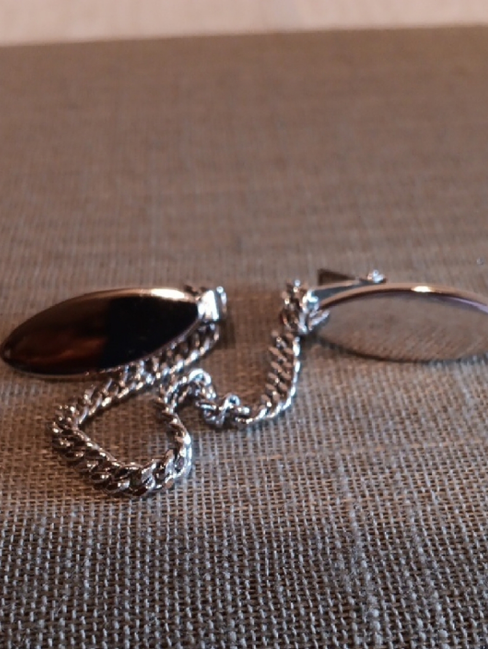 Anson Silver Tone Chain Sweater Guard Clip Vintage - Picture 3 of 8